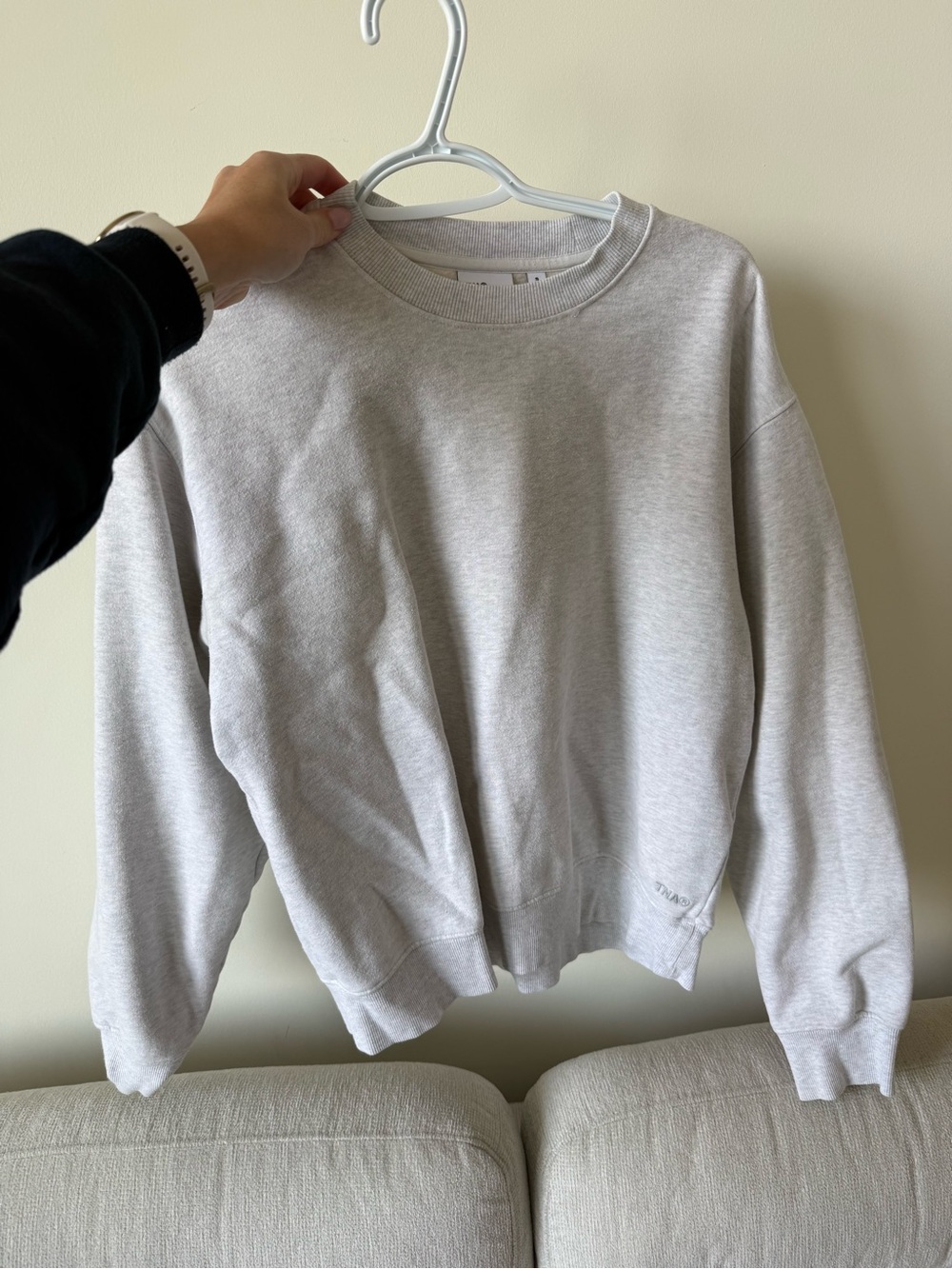 TNA Sweatfleece Perfect Fit Crewneck Sweatshirt - Light Heather Gray